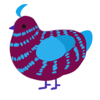A wine and sky chicken with a bar pattern