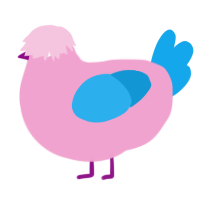 A pink and sky chicken