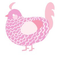 (unnamed), a pink and rose chicken with a lace pattern