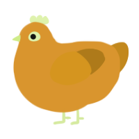 A orange and ochre chicken