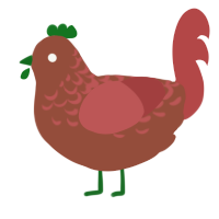 (unnamed), a russet and red chicken with a half-lace pattern