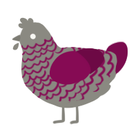 Ash Baby, a ash and wine chicken with a lace pattern