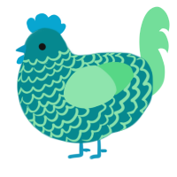 A teal and spring chicken with a lace pattern
