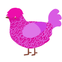 (unnamed), a fuchsia and orchid chicken with a double-lace pattern