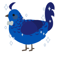 AY1344, a ultramarine and navy chicken with a half-lace pattern