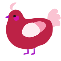 Cherry Bomb, a crimson and rose chicken