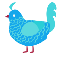 (unnamed), a sky and aqua chicken with a lace pattern