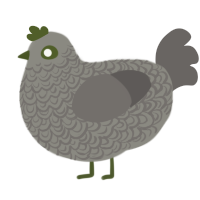 Silent Hill Fog, a ash and grey chicken with a double-lace pattern