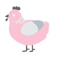 (unnamed), a rose and mist chicken with a neck-speckle pattern
