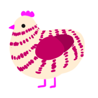 Rasberry, a cream and wine chicken with a bar pattern