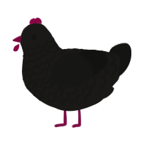 Bloody Talons, a sable and black chicken with a lace pattern