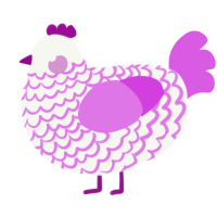 A white and orchid chicken with a lace pattern