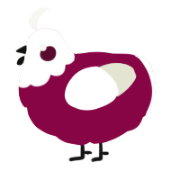 Cabernet Sauvignon, a maroon and white chicken with a head pattern