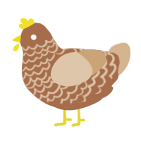 A brown and beige chicken with a lace pattern