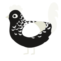 (unnamed), a sable and white chicken with a half-lace pattern