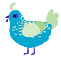 Puddle of Tears, a cerulean and gluppy chicken with a half-lace pattern