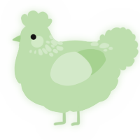 A gluppy chicken with a neck-speckle pattern
