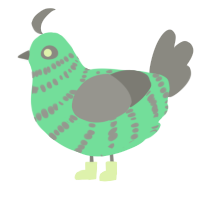 A spring and ash chicken with a bar pattern