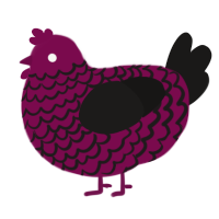 this dude-, a wine and sable chicken with a lace pattern