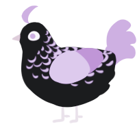 (unnamed), a sable and orchid chicken with a half-lace pattern