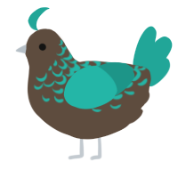 A bark and turquoise chicken with a half-lace pattern