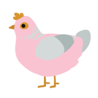 Orange December, a rose and silver chicken with a neck-speckle pattern