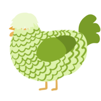 (unnamed), a apple and chartreuse chicken with a lace pattern