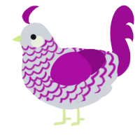 A mist and plum chicken with a lace pattern