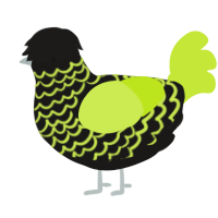 monster energy gun, a sable and lime chicken with a lace pattern