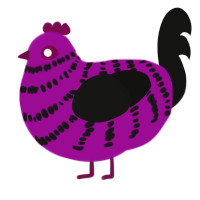(unnamed), a plum and black chicken with a bar pattern