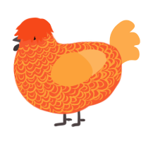Pinion, a cerulean and ultramarine chicken with a double-lace pattern