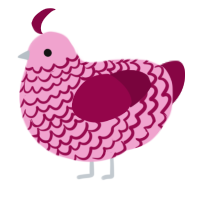 Gabriella, a pink and maroon chicken with a lace pattern