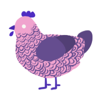 A pink and overcast chicken with a double-lace pattern