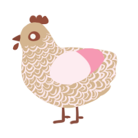 A beige and rose chicken with a double-lace pattern
