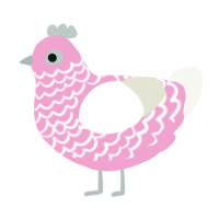 (unnamed), a pink and white chicken with a lace pattern