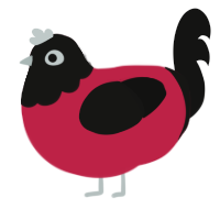 Hua Cheng, a crimson and black chicken with a head pattern