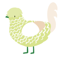 A lemon and cream chicken with a lace pattern