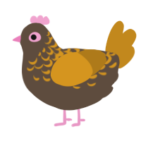 (unnamed), a bark and ochre chicken with a half-lace pattern