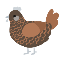 scare, a bark and brown chicken with a lace pattern