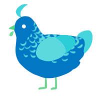 unnamed, a sapphire and aqua chicken with a half-lace pattern