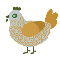 Ancient Relic, a silver and gold chicken with a double-lace pattern