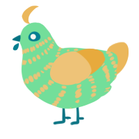 A spring and honey chicken with a bar pattern