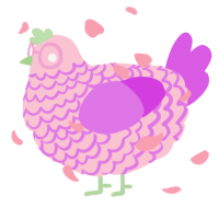 花見, a rose and orchid chicken with a lace pattern