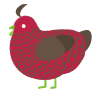ChocoRaspberry, a crimson and bark chicken with a lace pattern