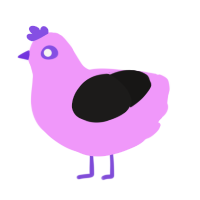princess glowstick, a lavender and sable chicken