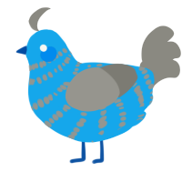 A sky and ash chicken with a bar pattern
