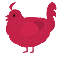 (unnamed), a crimson chicken with a lace pattern
