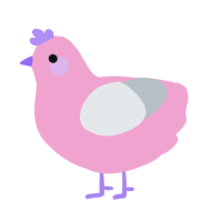 A pink and mist chicken