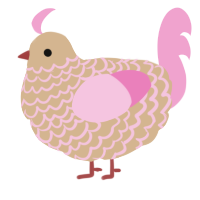 (unnamed), a beige and pink chicken with a lace pattern