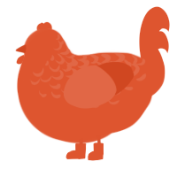 vermin, a vermilion chicken with a half-lace pattern